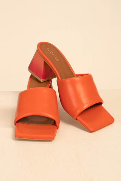 ALOHAS BRUSHED DEGRAD ORANGE SLIDE MULE SANDAL