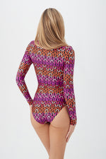 WOMEN'S ECHO LONG SLEEVE RING FRONT ONE PIECE PADDLE SUIT in MULTI additional image 1