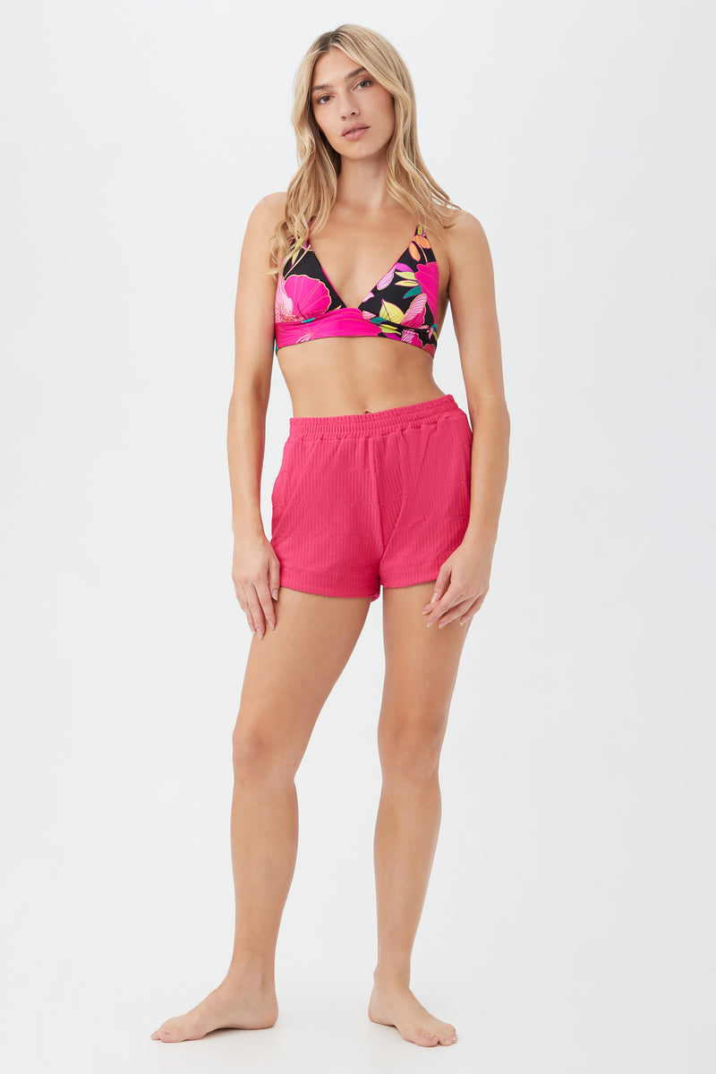 WOMEN'S SKYFALL TERRY SWIM COVER-UP SHORT in BOUGAINVILLEA additional image 2