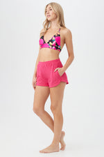 WOMEN'S SKYFALL TERRY SWIM COVER-UP SHORT in BOUGAINVILLEA additional image 4