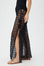 WOMEN'S CHATEAU SHEER LACE SIDE SLIT SWIM COVER-UP PANT in BLACK additional image 3