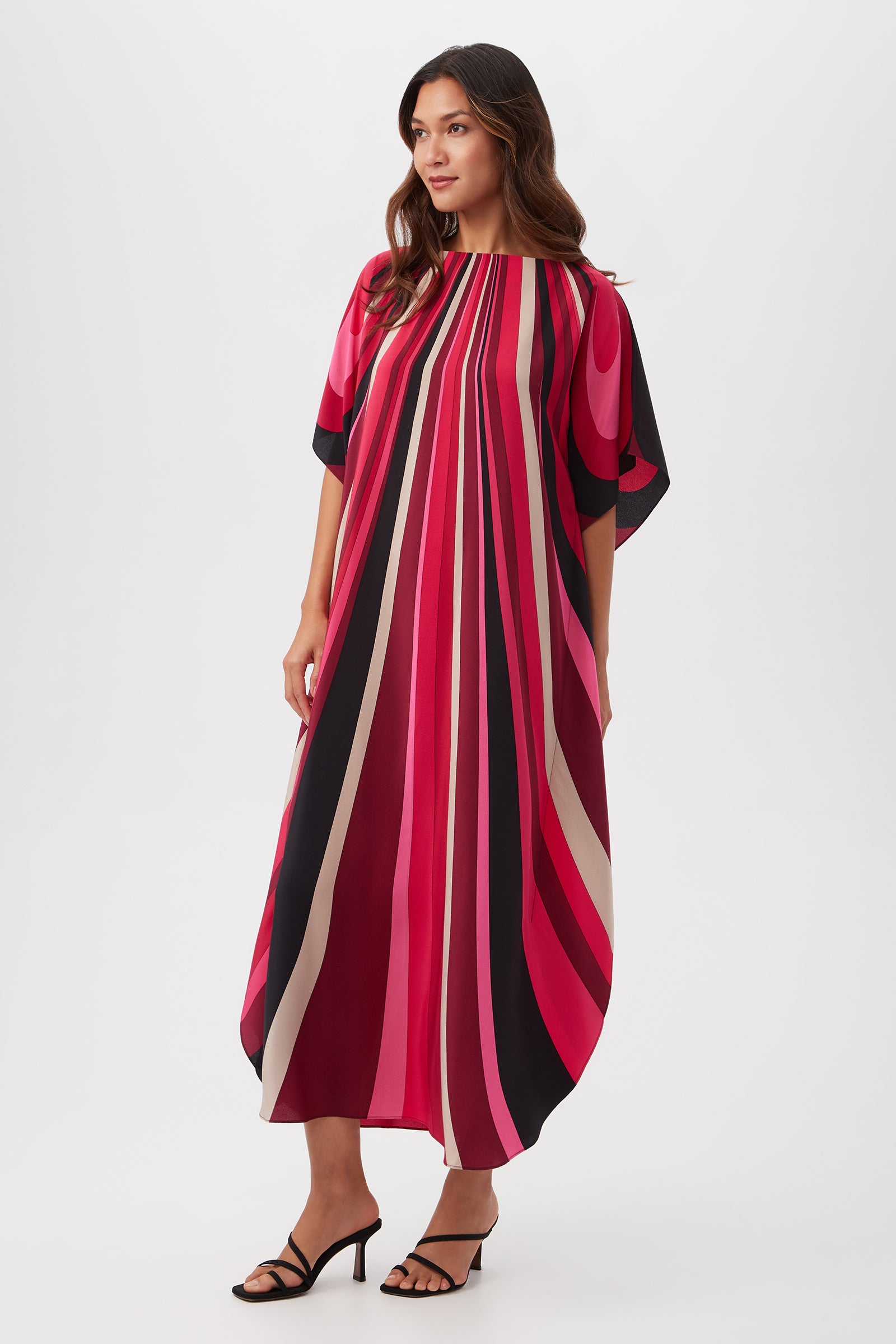 Jalani Maxi Caftan Dress - Wynwood Waves Silk