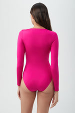 WOMEN'S MONACO LONG SLEEVE RING FRONT ONE PIECE PADDLE SUIT in SANGRIA additional image 9