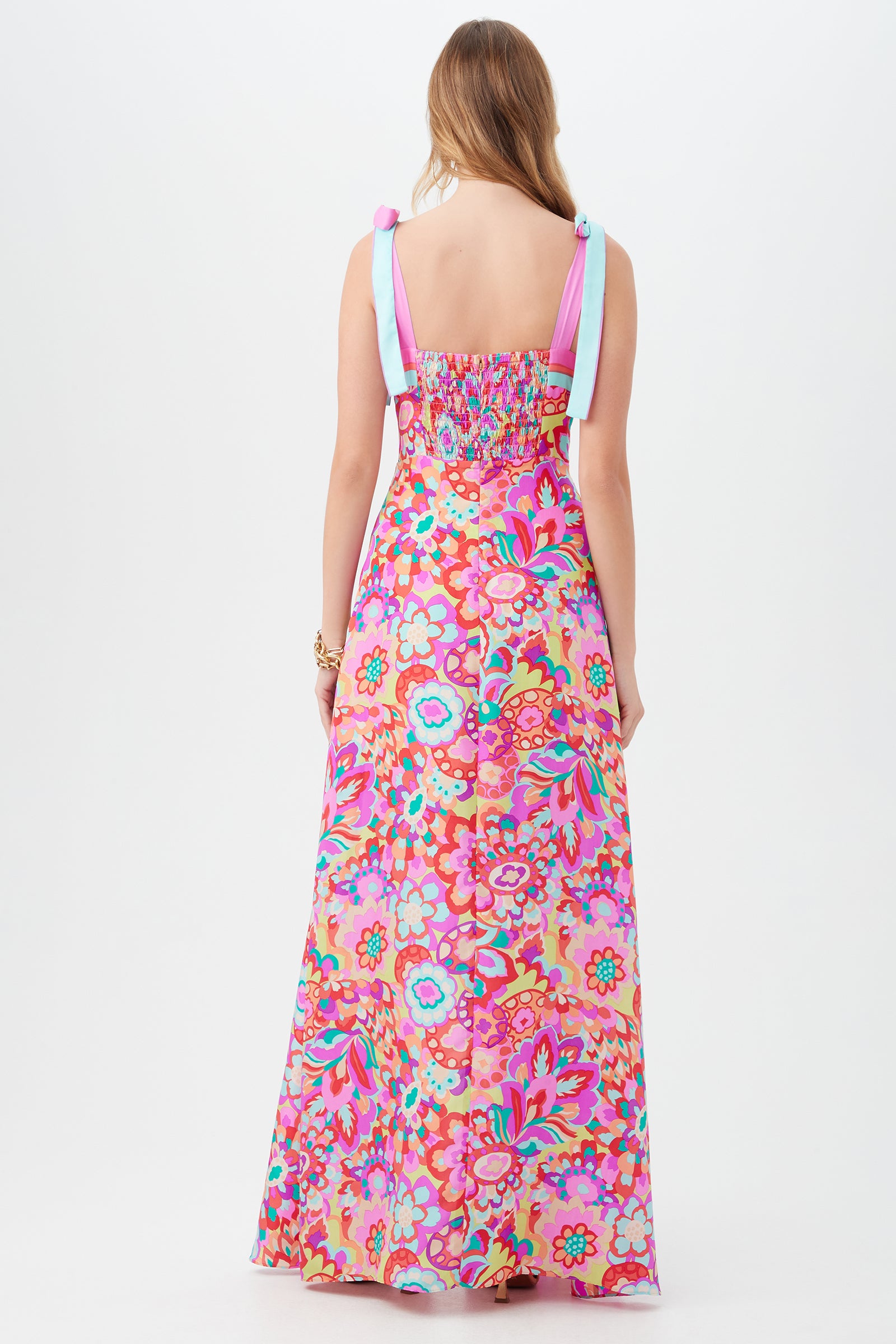 Trina shops Turk Sonia Silk Floral Strapless Maxi Dress