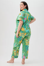 Going Bananas Women's Short Sleeve Cropped Pant Poplin PJ Set in MULTI additional image 2