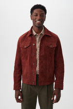 ANGELINO TRUCKER JACKET in MAHOGANY