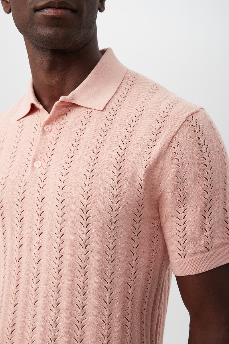 Cole Short Sleeve Polo in PINK PLUMAGE additional image 3