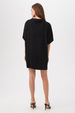 HONEYSUCKLE SHORT DOLMAN SLEEVE SHIFT DRESS in BLACK additional image 1