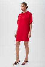 HONEYSUCKLE SHORT DOLMAN SLEEVE SHIFT DRESS in RED SPARK additional image 7