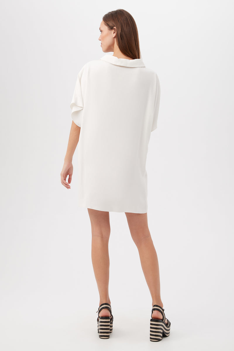 HONEYSUCKLE SHORT DOLMAN SLEEVE SHIFT DRESS in WINTER WHITE additional image 4