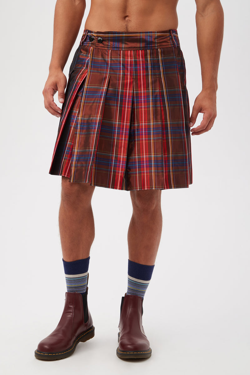 LIVINGSTON PLEATED PLAID KILT WITH POCKETS