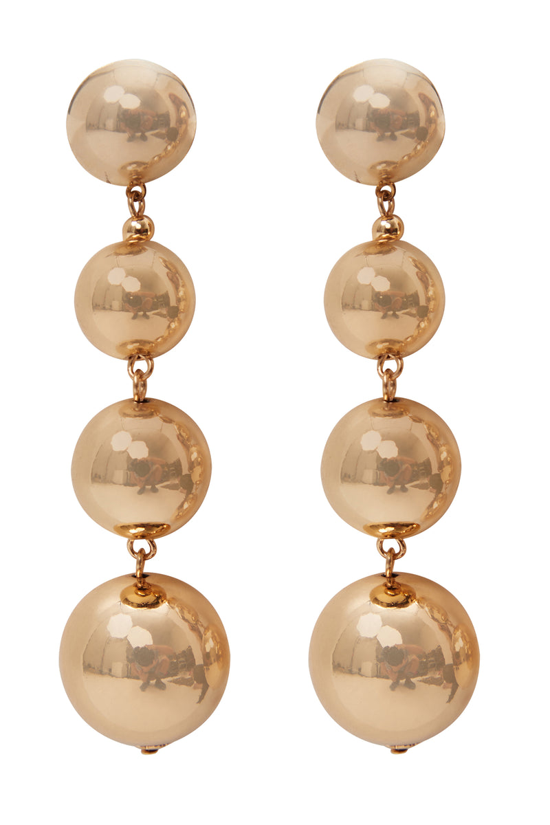 KJL GOLD-PLATED GRADUATED BALL DROP POST EARRINGS