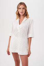 Mazarine Sequin Tunic Beach Cover-Up Shirt With Pockets in Mazarine Sequin Tunic Beach Cover-Up Shirt With Pockets