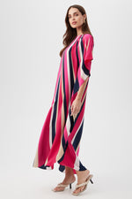 Jalani Maxi Caftan Dress - Wynwood Waves Silk in Jalani Maxi Caftan Dress - Wynwood Waves Silk additional image 1