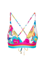 WOMEN'S FONTAINE REVERSIBLE BANDED HALTER SWIM TOP in MULTI additional image 2