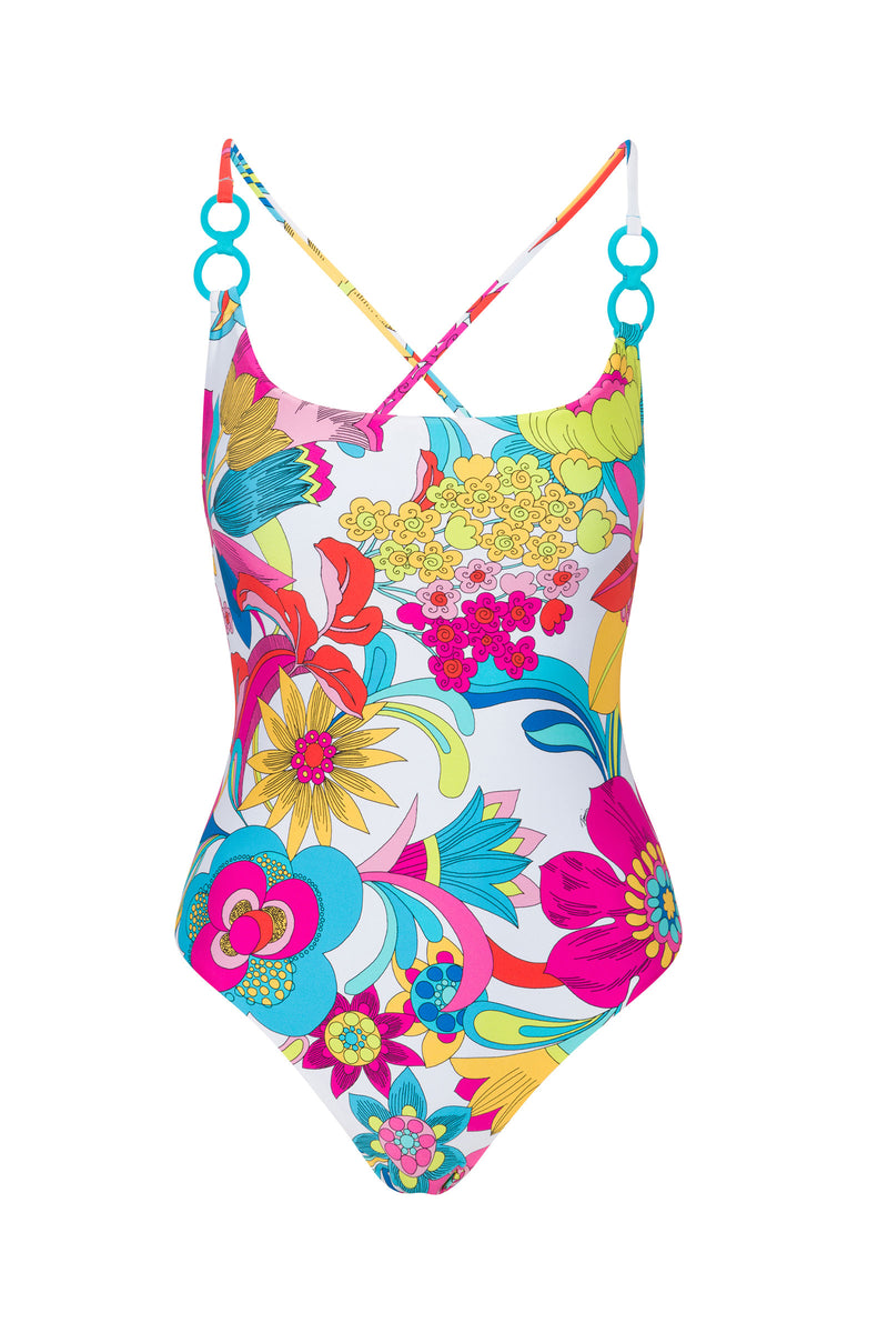 WOMEN'S FONTAINE TWIST BACK CONVERTIBLE ONE PIECE SWIMSUIT in MULTI additional image 1