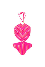 WOMEN'S MARAI RING HALTER CUTOUT ONE PIECE SWIMSUIT in MULTI additional image 1