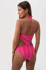 WOMEN'S MARAI RING HALTER CUTOUT ONE PIECE SWIMSUIT in MULTI additional image 2