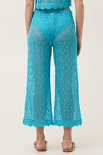 WOMEN'S WHIM SHEER CROCHET SWIM COVER-UP CROPPED PANT in ATMOSPHERE additional image 2