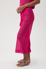 WOMEN'S WHIM SHEER CROCHET SWIM COVER-UP CROPPED PANT in ROSE PINK additional image 10