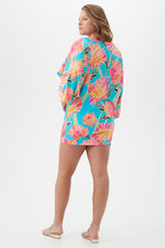WOMEN'S POPPY BOATNECK TUNIC SWIM COVER-UP DRESS in MULTI additional image 1