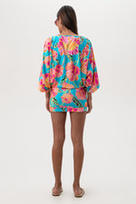 WOMEN'S POPPY BOATNECK TUNIC SWIM COVER-UP DRESS in MULTI additional image 6