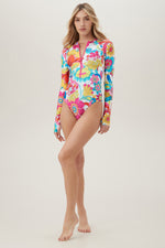 WOMEN'S FONTAINE LONG SLEEVE ZIP UP ONE PIECE PADDLE SUIT in MULTI additional image 3