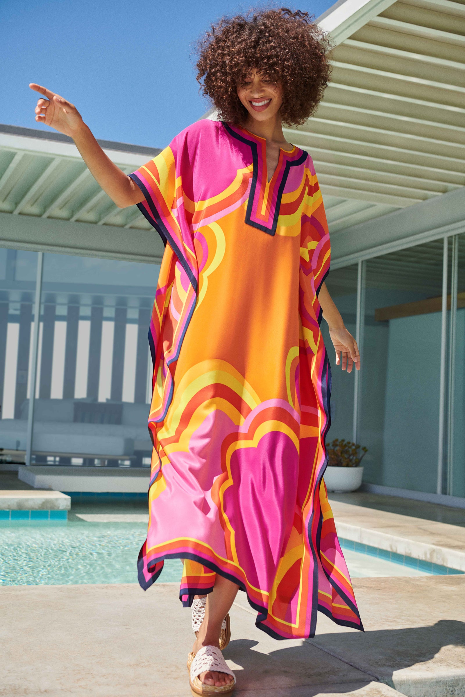 RAINBOW CLOUDS THEODORA MAXI CAFTAN DRESS – Trina Turk